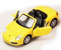Porsche Boxster S Convertible, Yellow - Kinsmart 5302D - 1/34
