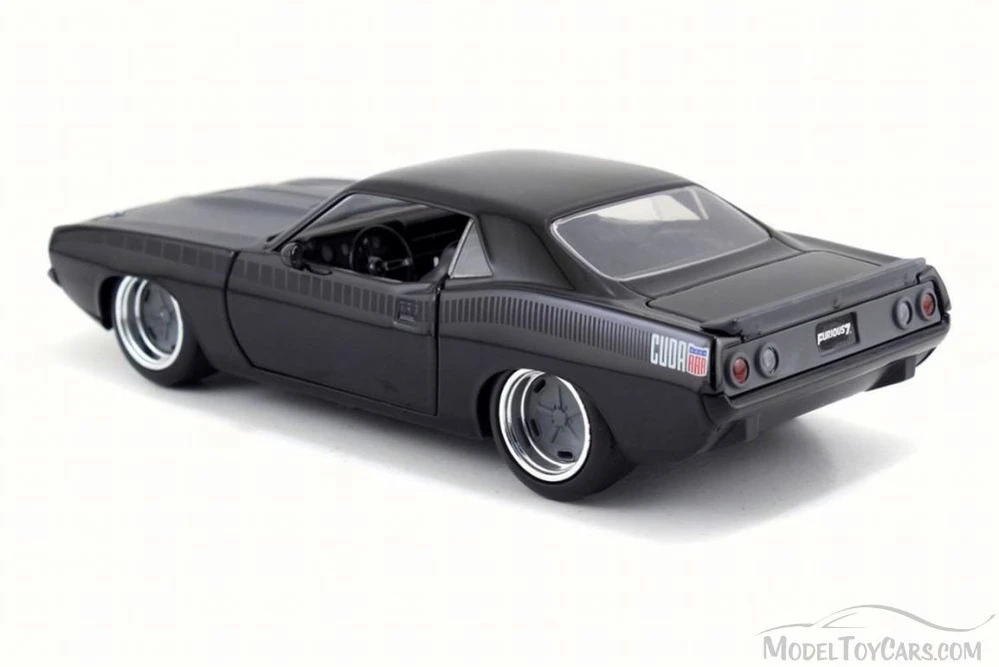 Letty's Plymouth Barracuda, Black - Jada 97195 - 1/24 Scale Diecast Model Toy Car