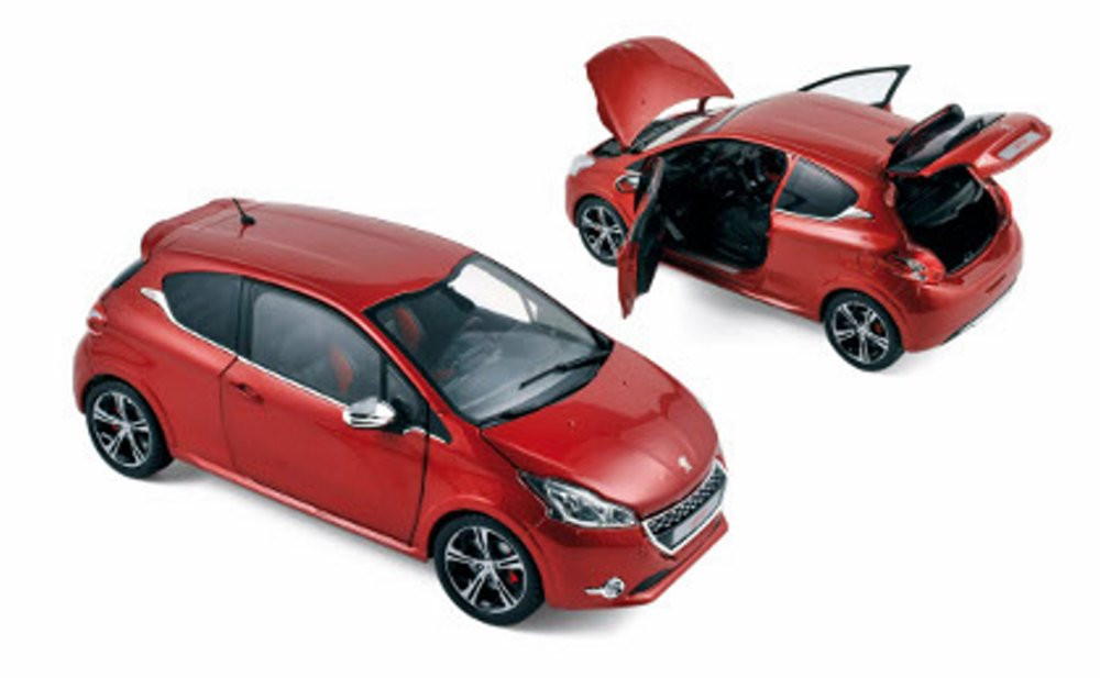 2013 Peugeot 208 GTi, Rubis Red - Norev 184700 - 1/18 Scale Diecast Model  Toy Car 