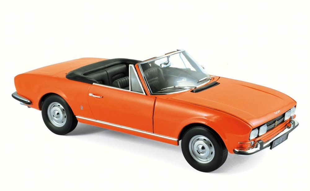 1970 Peugeot 504 Cabriolet, Orange - Norev 184826 - 1/18 Scale Diecast Model Toy Car
