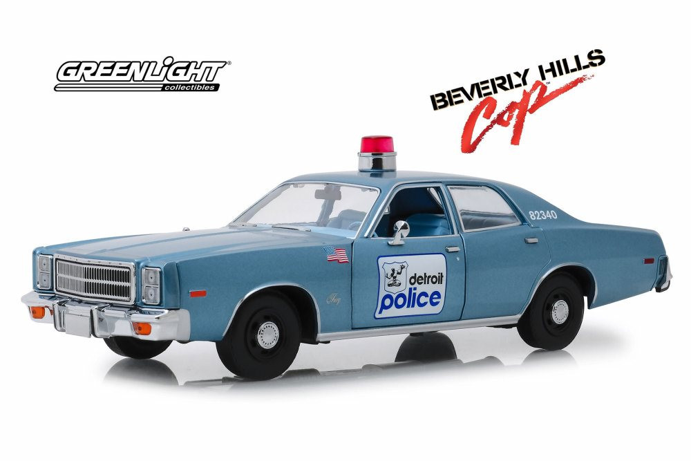 1977 Plymouth Fury (Detroit Police), Beverly Hills Cop - Greenlight 19069 - 1/18 scale Diecast Model Toy Car