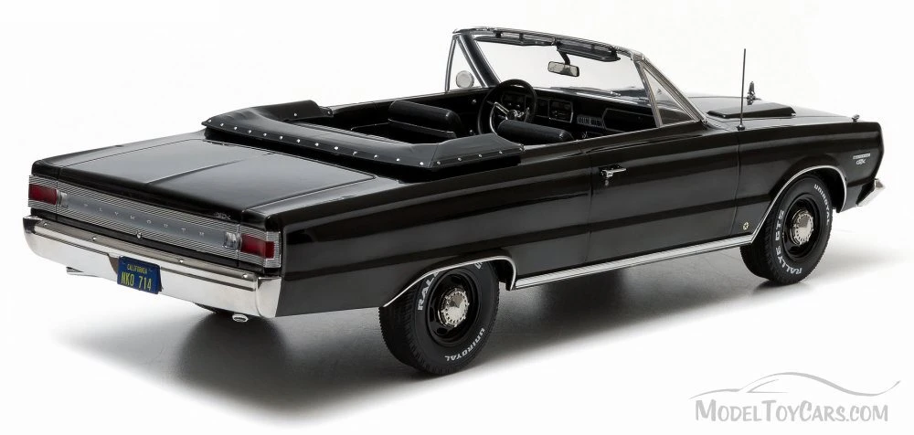 1967 Plymouth Belvedere GTX Convertible, Black - Greenlight 19007 - 1/18 scale Diecast Model Toy Car