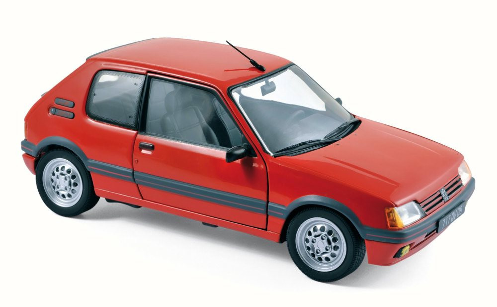 1988 Peugeot 205 GTi 1.6 Coupe, Vellelunga Red - Norev 184853 - 1/18 Scale  Diecast Model Toy Car