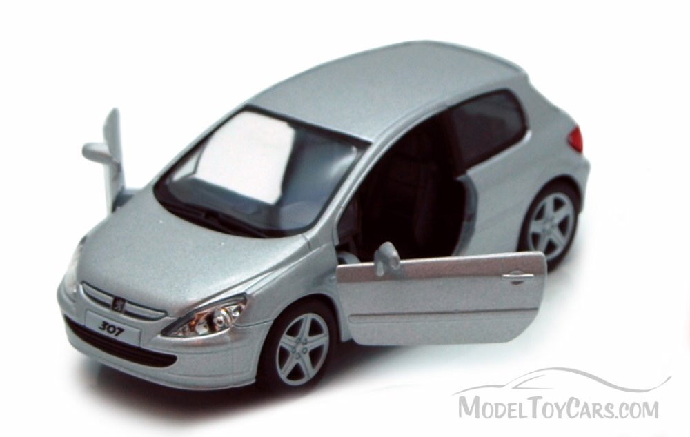 Peugeot 307 XSI, Silver - Kinsmart 5079D - 1/32 scale Diecast Model Toy Car (Brand New, but NOT IN BOX)