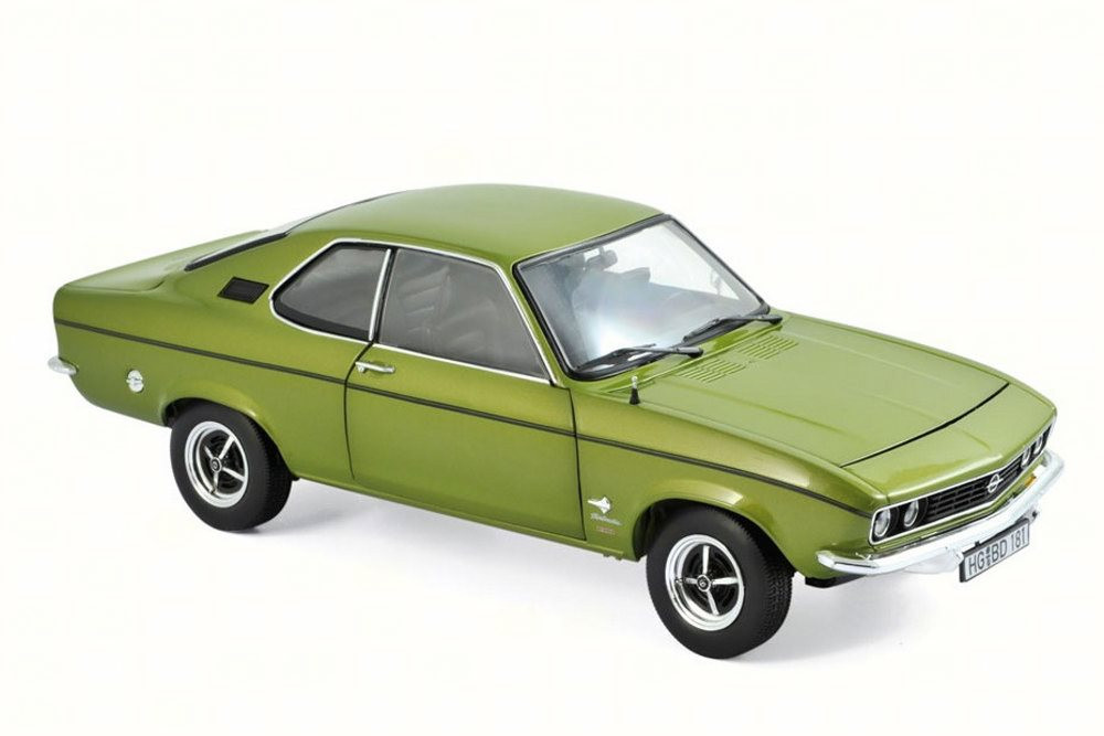 米澤オペル オリンピア レコルト オープン黄緑ブリキ tin toy car箱無 1975 Opel Manta, Lemon Green Metallic - Norev 183635 - 1/18 Scale