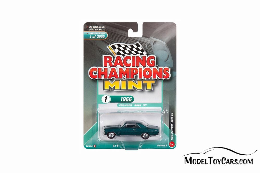 1966 Chevy Nova SS, Turquoise - Round 2 RC009/48B - 1/64 scale