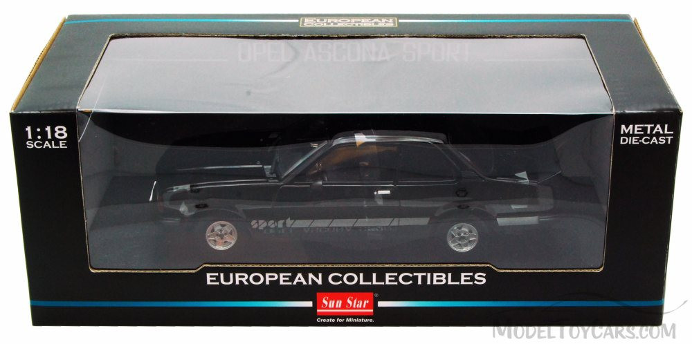 Opel Ascona Sport, Black - Sun Star 5391 - 1/18 Scale Diecast