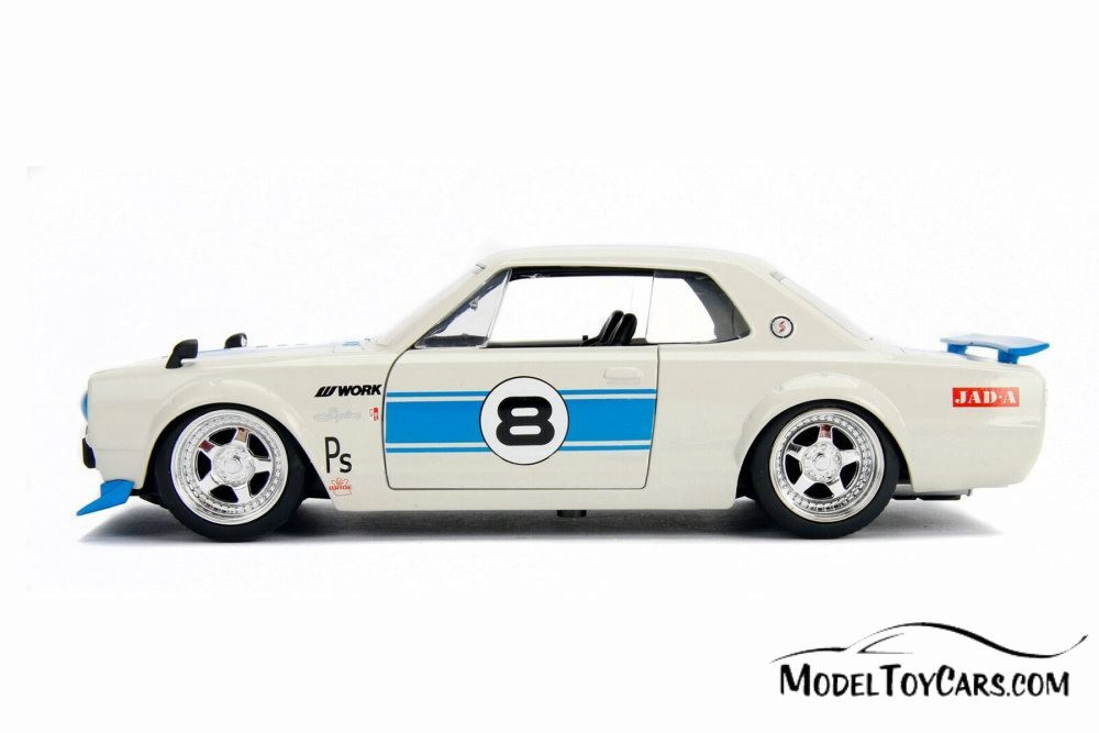 1971 Nissan Skyline GT-R Hard Top, White with blue - Jada 30009DP1