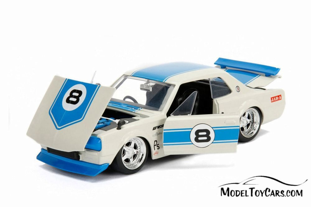1971 Nissan Skyline GT-R Hard Top, White with blue - Jada 30009DP1