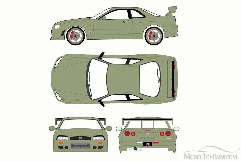 1999 Artisan Nissan Skyline GT-R R34, Millennium Jade - Greenlight