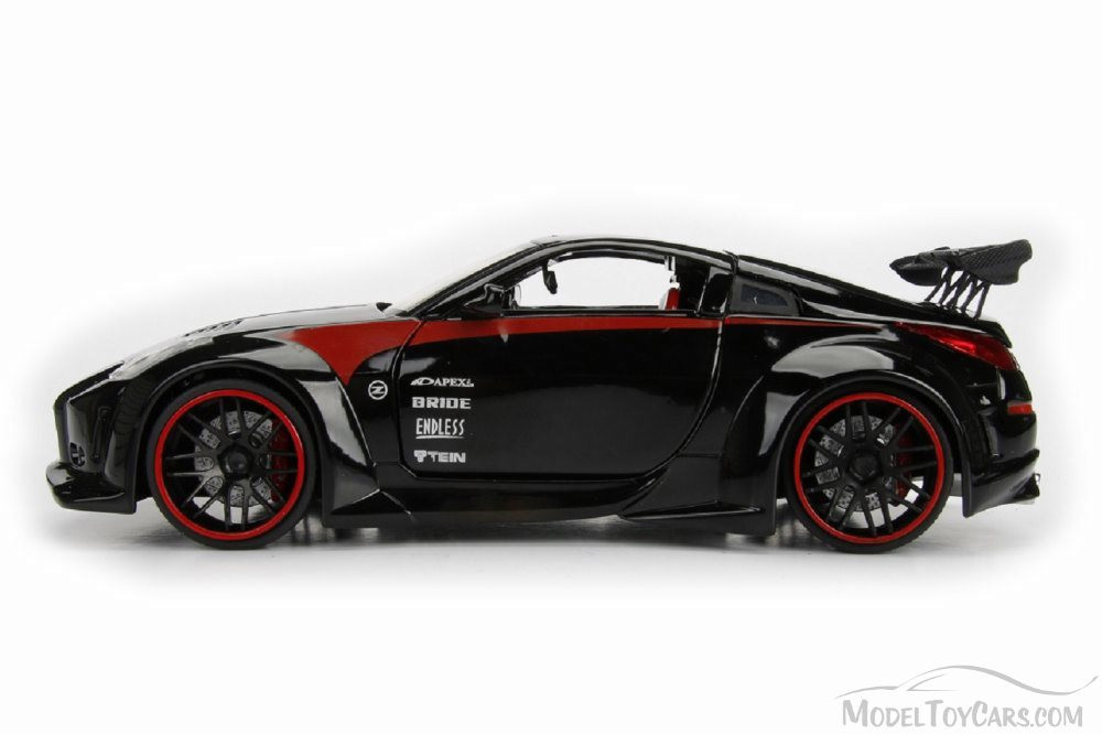 2003 Nissan 350Z Hard Top, Black w/ Red - Jada 99112DP1 - 1