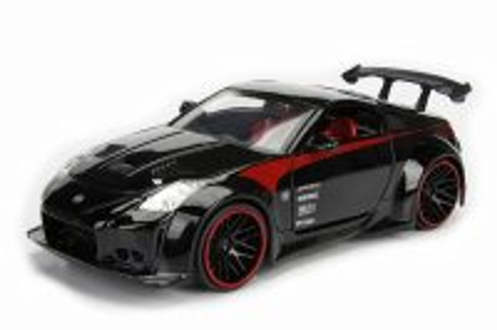 2003 Nissan 350Z Hard Top, Black w/ Red - Jada 99112DP1 - 1/24 Scale Diecast Model Toy Car