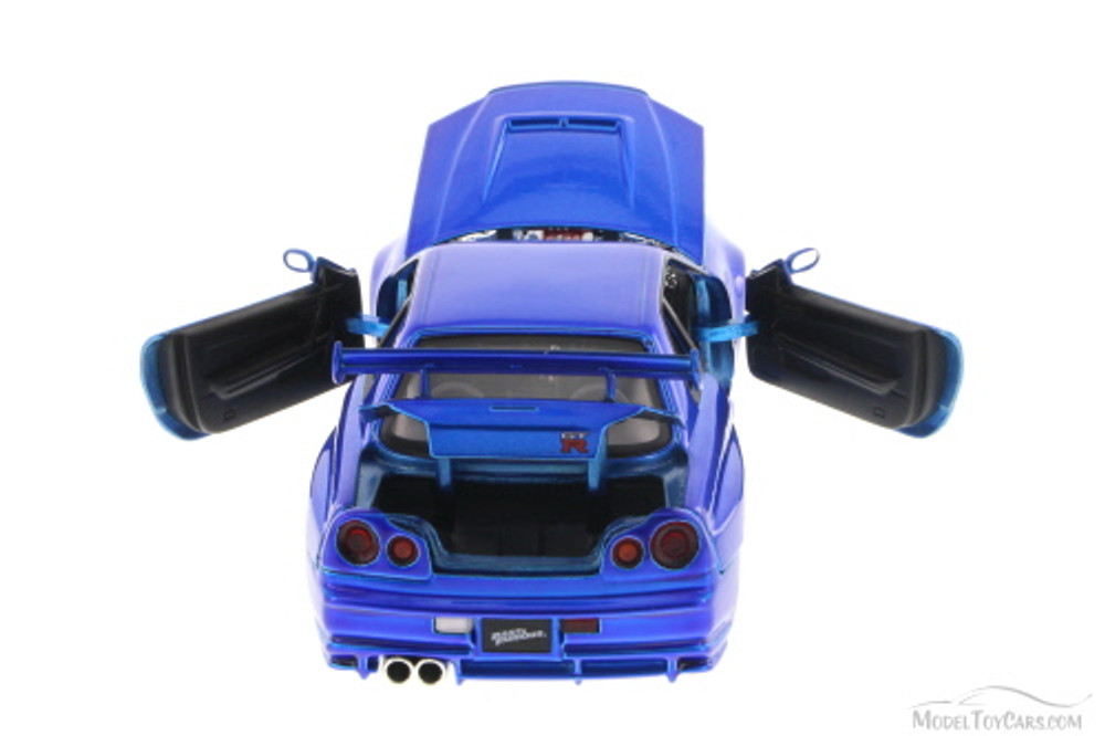 Fast & Furious Brian's Nissan Skyline GT-R, Candy Blue - Jada Toys 97217 - 1/24 Scale Diecast Model Toy Car (Brand New, but NOT IN BOX)