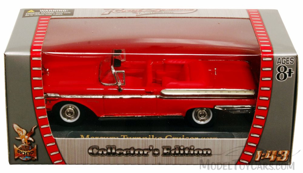 1957 Mercury Turnpike Cruiser Convertible, Red - Yatming 94253 - 1/43 Scale Diecast Model Toy Car