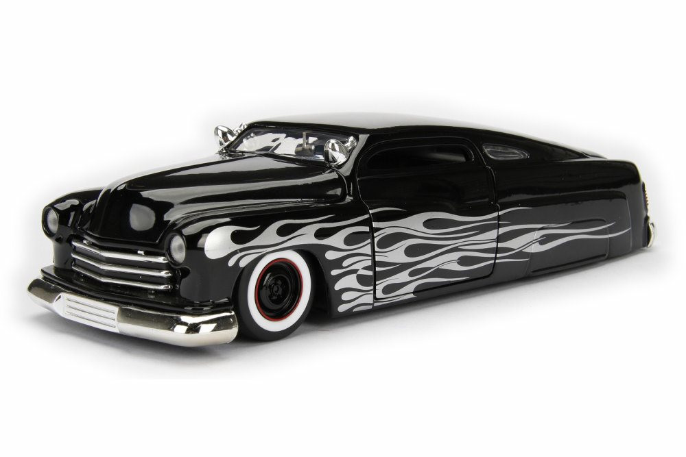 1951 Mercury Hard Top, Black w/ Flames - Jada 99060WA1 - 1/24 Scale Diecast  Model Toy Car