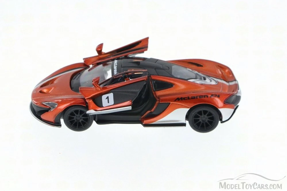 McLaren P1 with Prints, Orange - Kinsmart 5393DF - 1/36 Scale Diecast Model Toy Car