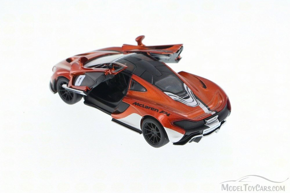 McLaren P1 with Prints, Orange - Kinsmart 5393DF - 1/36 Scale Diecast Model Toy Car