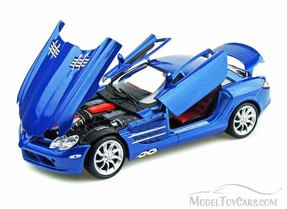 Mercedes Benz SLR McLaren, Blue - Maisto Premiere 36653 - 1/18 Scale  Diecast Model Toy Car