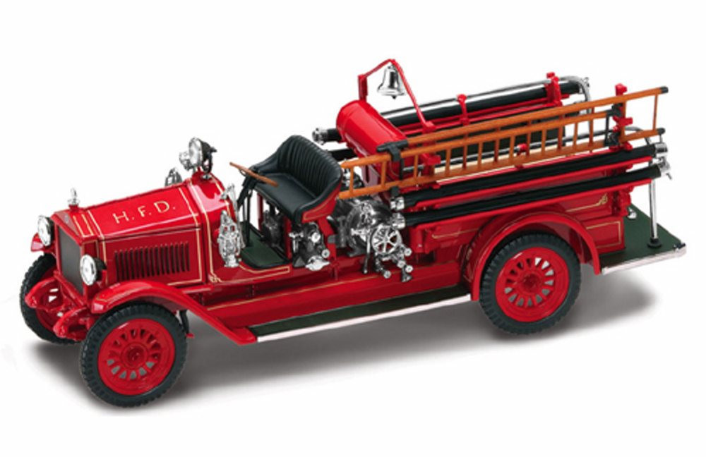 1923 Maxim C1 Fire Engine H.F.D., Red - Yatming 43002 - 1/43 Scale