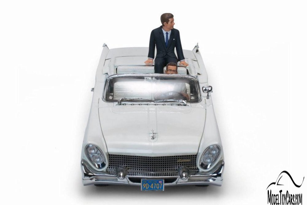 1958 Lincoln Continental MKIII Open with JFK and Driver- 4707 - 1/18 scale  Diecast Model Toy Car