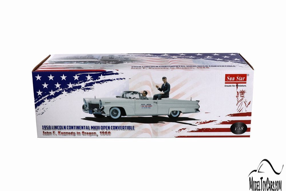 1958 Lincoln Continental MKIII Open with JFK and Driver-  4707 - 1/18 scale Diecast Model Toy Car