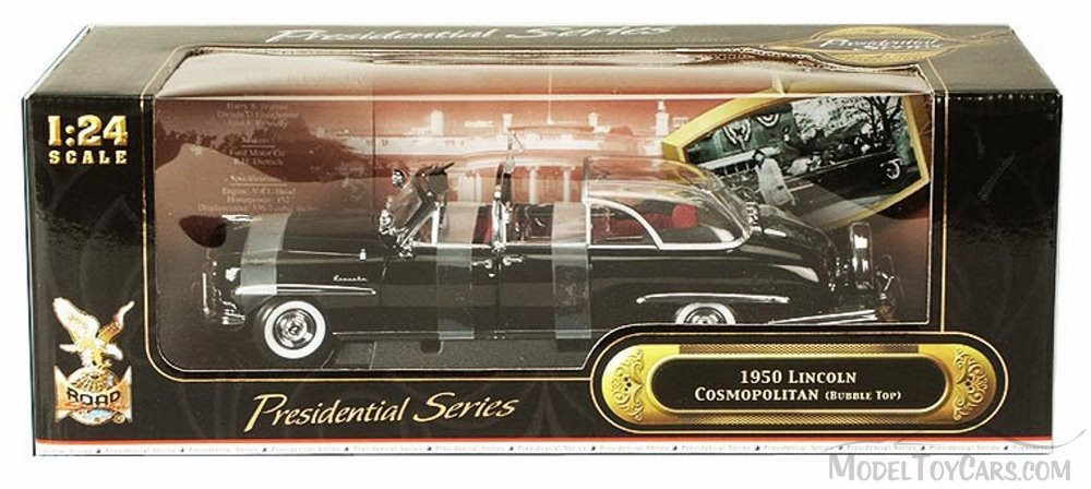 1950 Lincoln Cosmopolitan Bubble Top, Black - Road Signature 24058 - 1/24 Scale Diecast Model Toy Car