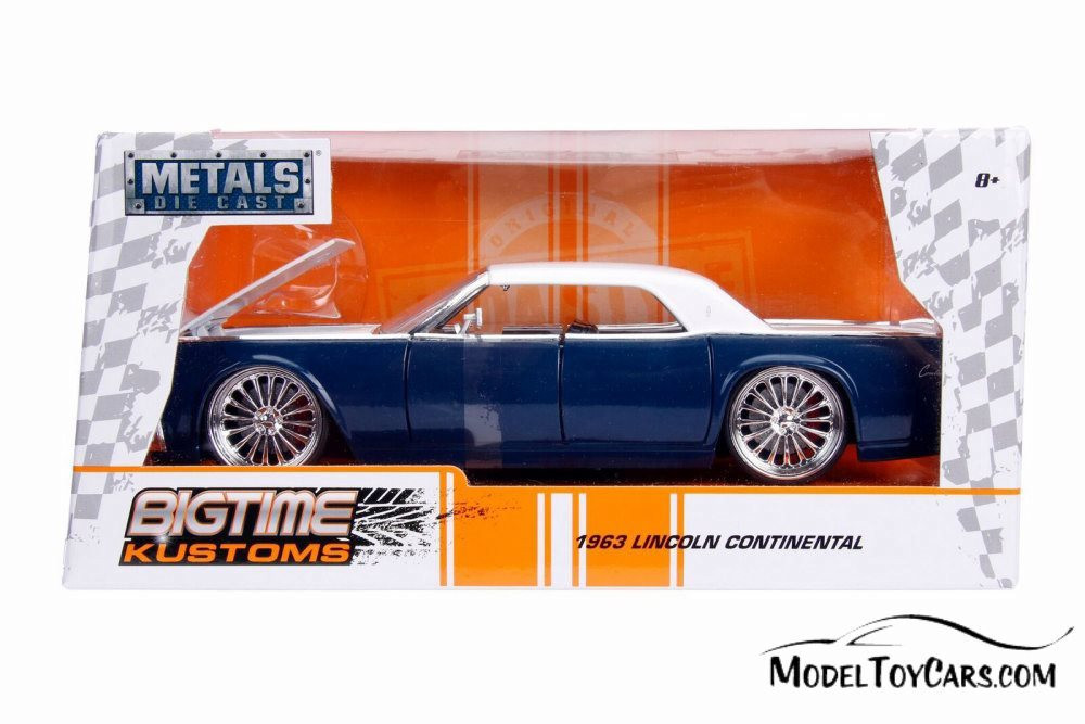 1963 Lincoln Continental Hard Top, Blue w/White - Jada