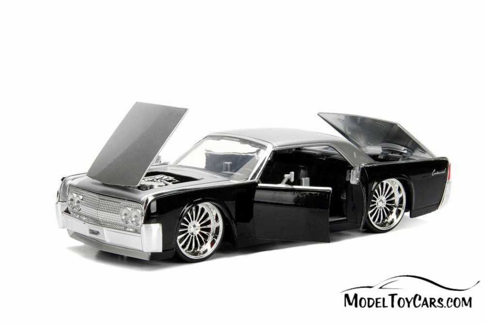 1963 Lincoln Continental Hard Top, Black w/White - Jada 99553WA1 - 1/24  Scale Diecast Model Toy Car