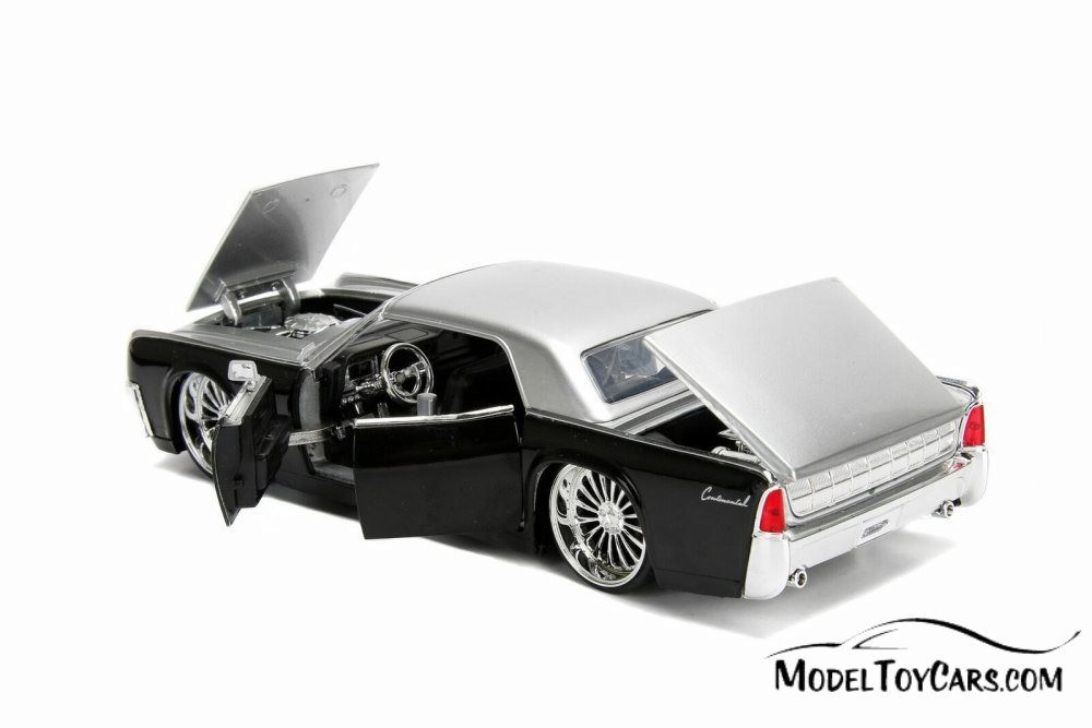 1963 Lincoln Continental Hard Top, Black w/White - Jada 99553WA1 - 1/24 Scale Diecast Model Toy Car