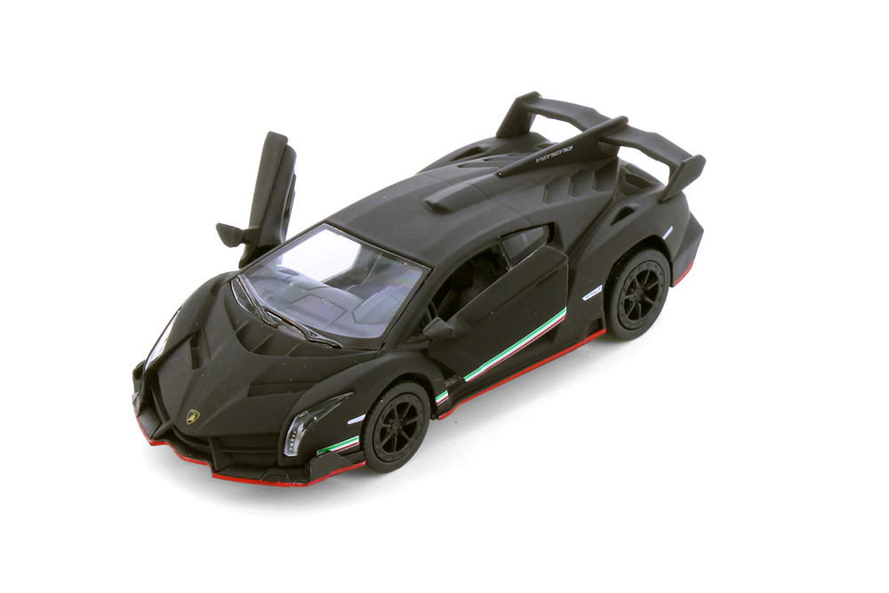 Lamborghini Veneo, Matte Black - Kinsmart 5367D - 1/36 Scale Diecast Model Toy Car