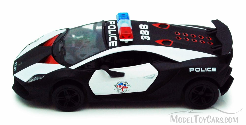 Lamborghini Sesto Elemento Police Car, Black - Kinsmart 5359DP - 1/38 scale Diecast Model Toy Car