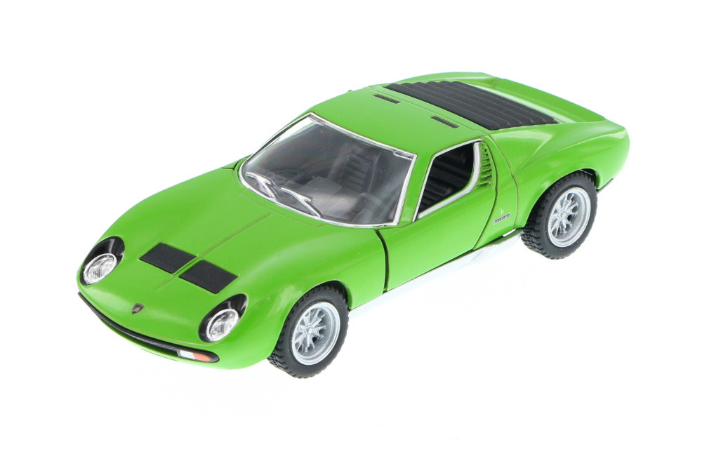 1971 Lamborghini Miura P400 SV Hard Top, Green - Kinsmart 5390D - 1/34  Scale Diecast Model Toy Car