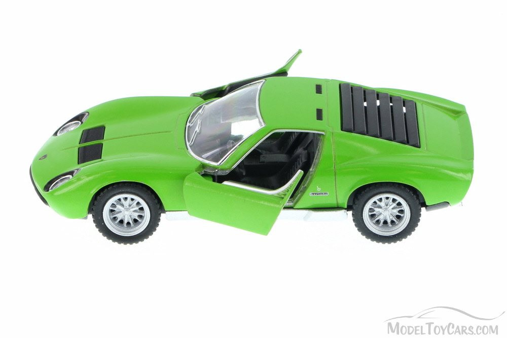 1971 Lamborghini Miura P400 SV Hard Top, Green - Kinsmart 5390D - 1/34  Scale Diecast Model Toy Car