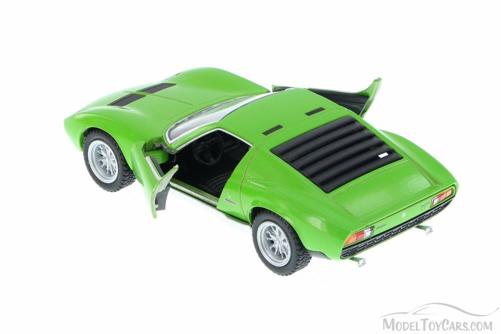 1971 Lamborghini Miura P400 SV Hard Top, Green - Kinsmart 5390D - 1/34  Scale Diecast Model Toy Car