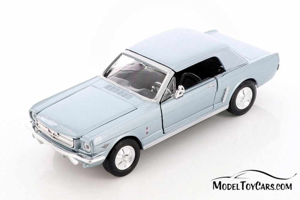 1964.5 Ford Mustang Hard Top, Light Blue - Showcasts 73273AC/BU - 1/24 scale Diecast Model Toy Car