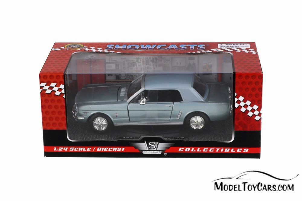 1964.5 Ford Mustang Hard Top, Light Blue - Showcasts 73273AC/BU - 1/24 scale Diecast Model Toy Car