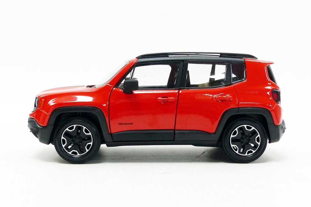 2017 Jeep Renegade Trailhawk, Orange w/ Black - Welly 24071W-OR - 1/24 Scale Diecast Model Toy Car