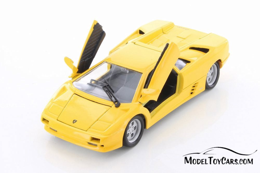 Lamborghini Diablo Hard Top, Yellow - Welly 29374/4D - 1/24 Scale Diecast Model Toy Car