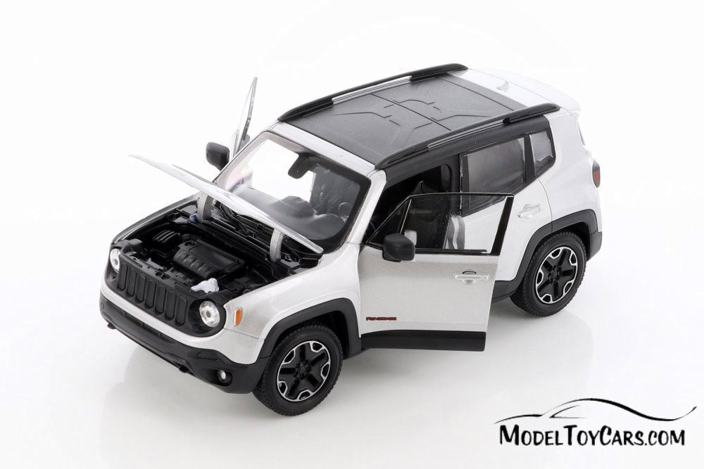 Jeep Renegade Trailhawk, Silver - Welly 24071/4D - 1/24 scale Diecast Model Toy Car