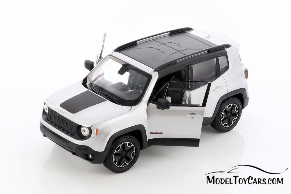 Jeep Renegade Trailhawk, Silver - Welly 24071/4D - 1/24 scale Diecast Model Toy Car