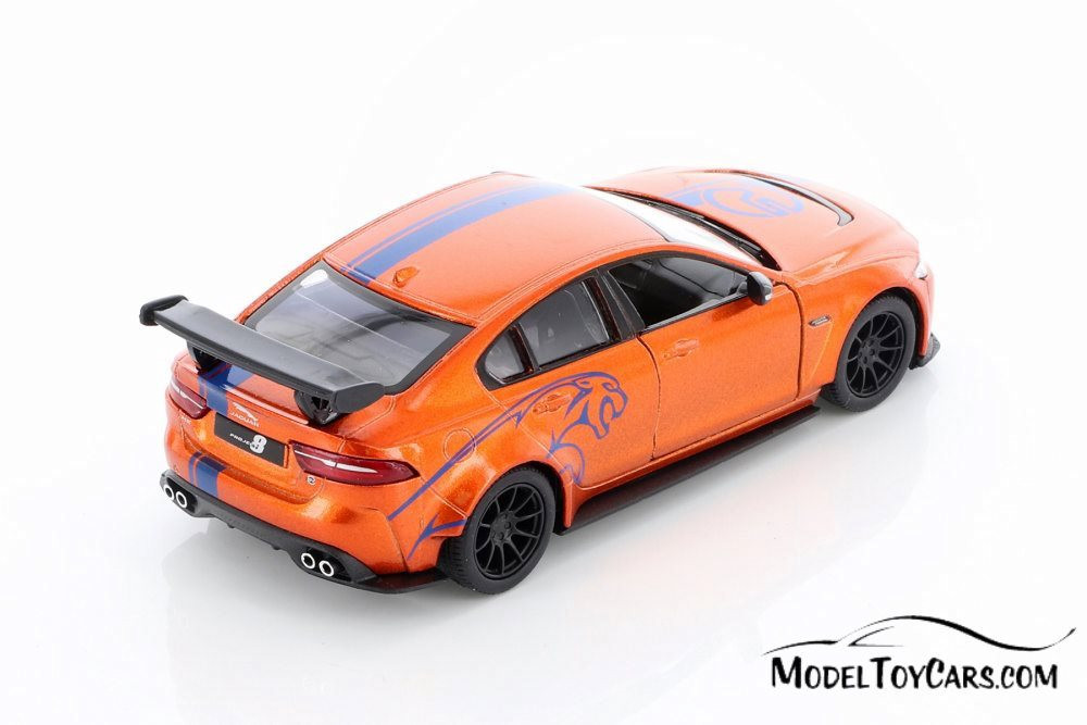 Jaguar Project 8 with Decals Hardtop, Orange - Kinsmart 5416DF - 1/38 scale Diecast Model Toy Car