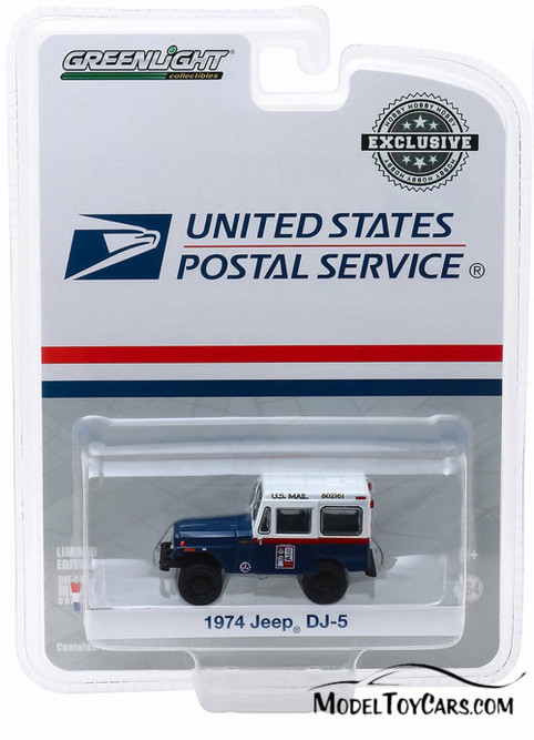 1974 Jeep DJ-5, United States Mail Civil Defense - Greenlight 30070/48 - 1/64 scale Diecast Model Toy Car