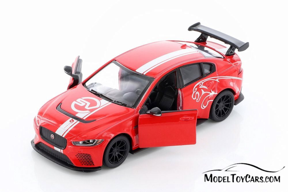 Jaguar Project 8 with Decals Hardtop, Red - Kinsmart 5416DF - 1/38 scale Diecast Model Toy Car