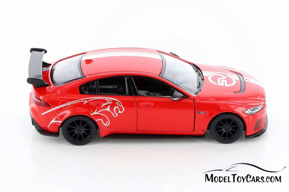 Jaguar Project 8 with Decals Hardtop, Red - Kinsmart 5416DF - 1/38 scale Diecast Model Toy Car