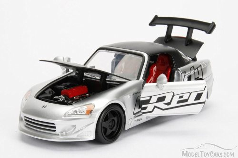 2001 Honda S2000 Hard Top, Silver - Jada 98559DP1 - 1/24 Scale Diecast Model Toy Car