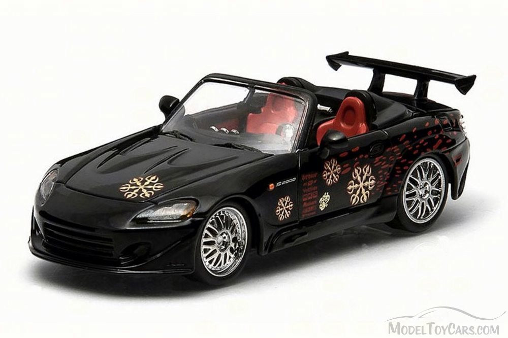 Johnny's 2000 Honda S2000 Convertible, Black - Greenlight 86205 - 1/43 Scale Diecast Model Toy Car