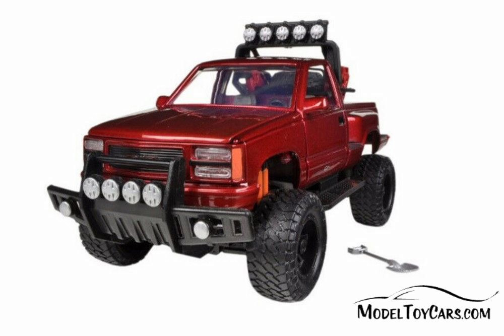 1992 GMC Sierra GT Pickup Truck, Red - Motor Max 79136R - 1/24 scale Diecast Model Toy Car