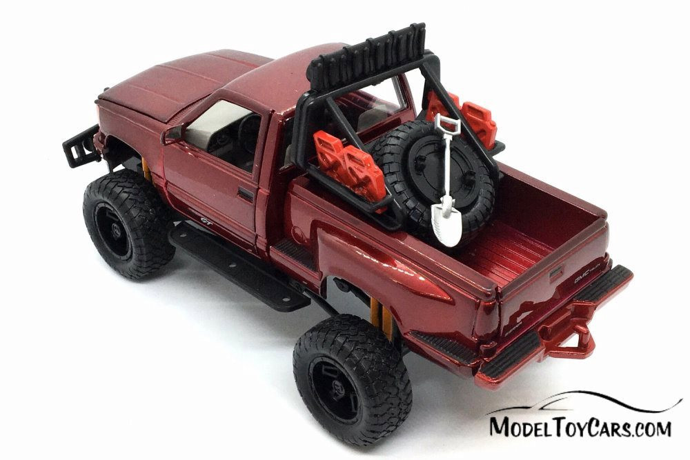 1992 GMC Sierra GT Pickup Truck, Red - Motor Max 79136R - 1/24 scale Diecast Model Toy Car