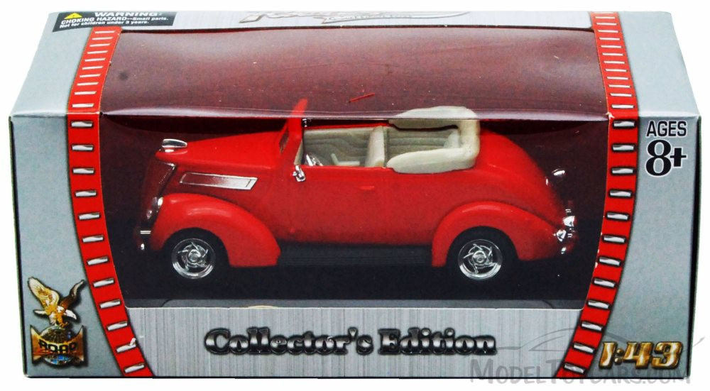 1937 Ford V8 Convertible, Red - Yatming 94230 - 1/43 Scale Diecast ...