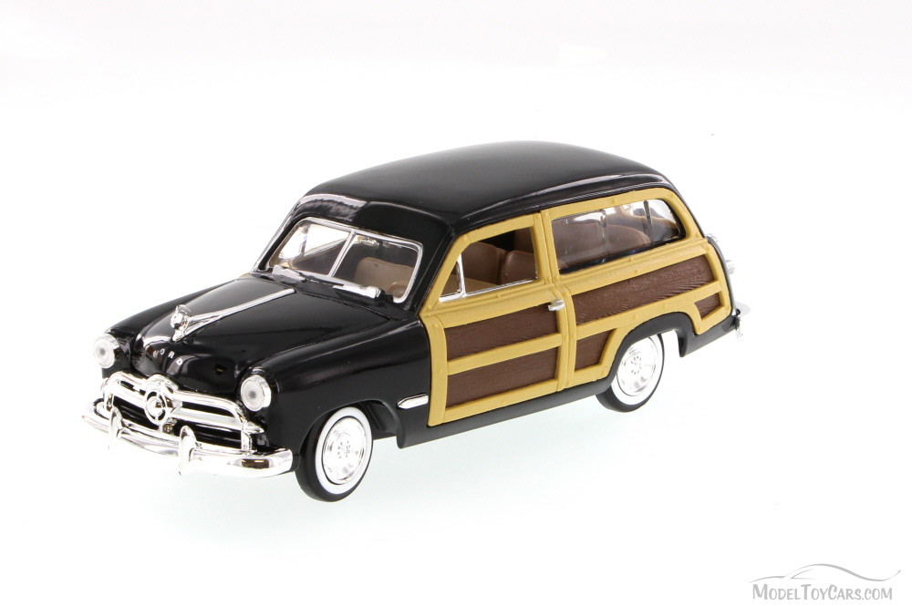 1949 Ford Woody Wagon, Black - Motormax 73260 - 1/24 scale Diecast Model Toy Car